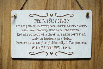 T 093_PRE NAŠU DCÉRU: Keď nás potrebuješ, zavolaj nám. Nezáleží na tom, či...