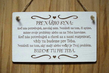 T 094_PRE NÁŠHO SYNA: Keď nás potrebuješ, zavolaj nám. Nezáleží na tom, či...
