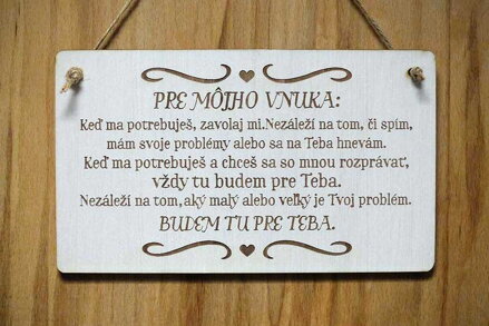T 101_PRE MôJHO VNUKA: Keď ma potrebuješ, zavolaj mi. Nezáleží na tom, či...
