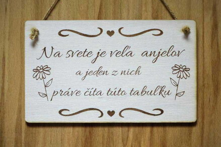 T 035_Na sveteje je veľa anjelov a jeden z nich práve číta túto tabuľku