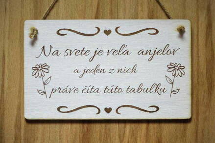 T 035_Na sveteje je veľa anjelov a jeden z nich práve číta túto tabuľku